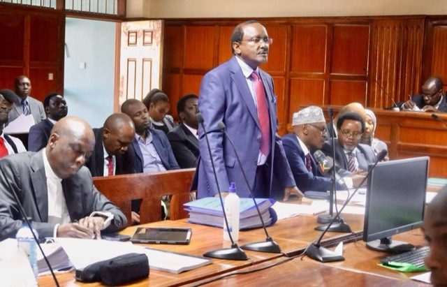 At the law courts during the Safaricom shares public-interest case